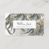 Waterverf Eucalyptus Leaves Greenery Visitekaartje (Voorkant)