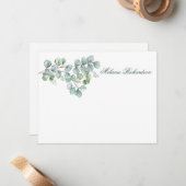 Waterverf Eucalyptus Leaves - Kies Grootte - Notitiekaartje (Voorkant / Achterkant in situ)