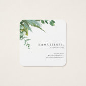 Waterverf Eucalyptus Leaves Square Visitekaartje (Achterkant)