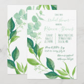 Waterverf Eucalyptus Leaves Vrijgezellenfeest Kaart (Voorkant / Achterkant)