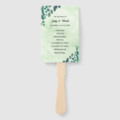 Waterverf Eucalyptus Leaves Wedding Program Handwaaier (Voorkant)