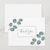 Waterverf Eucalyptus leest Hartelijk dank Bedankkaart (Voorkant / Achterkant)