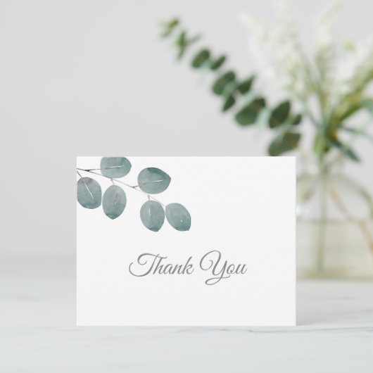 Waterverf Eucalyptus leest Hartelijk dank Bedankkaart (Staand voorkant)