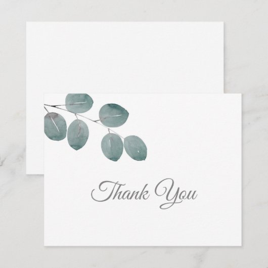 Waterverf Eucalyptus leest Hartelijk dank Bedankkaart (Voorkant / Achterkant)