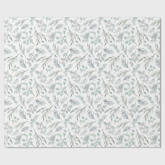 Waterverf Eucalyptus Leiding Botanisch Cadeaupapier (Vlak)