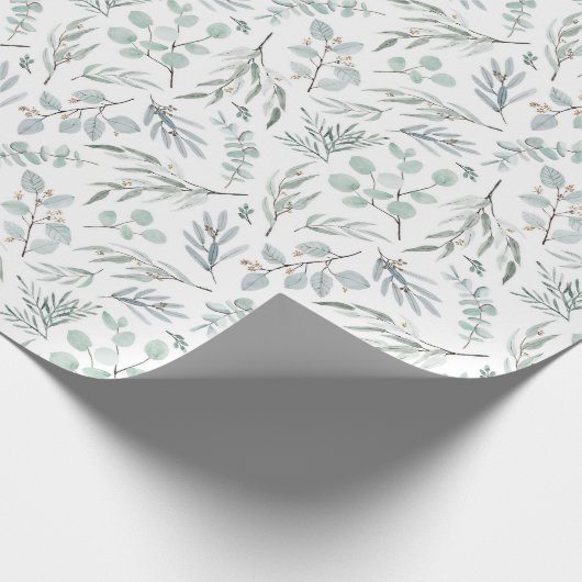 Waterverf Eucalyptus Leiding Botanisch Cadeaupapier (Hoek)