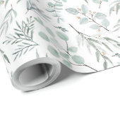 Waterverf Eucalyptus Leiding Botanisch Cadeaupapier (Rol Hoek)