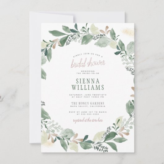 Waterverf Eucalyptus lekt het grote Vrijgezellenfe Kaart (Voorkant)