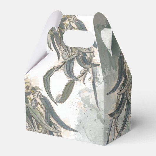 Waterverf Eucalyptus leveert groen huwelijk Bedankdoosjes (Achterkant)