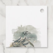 Waterverf Eucalyptus leveert groen huwelijk Bedankjes Labels (Achterkant)