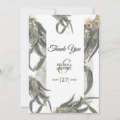 Waterverf Eucalyptus leveert groen huwelijk Bedankkaart (Voorkant)