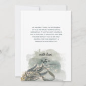 Waterverf Eucalyptus leveert groen huwelijk Bedankkaart (Achterkant)