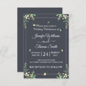 Waterverf Eucalyptus leveert groen huwelijk Kaart (Voorkant / Achterkant)