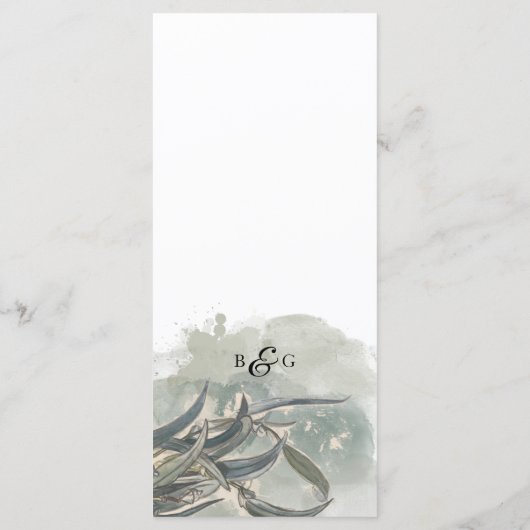 Waterverf Eucalyptus leveert groen huwelijk Menu (Achterkant)