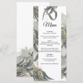 Waterverf Eucalyptus leveert groen huwelijk Menu (Voorkant / Achterkant)