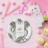 Waterverf Eucalyptus leveert groen huwelijk Papieren Bordje (Feest)