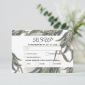 Waterverf Eucalyptus leveert groen huwelijk RSVP Kaartje (Staand voorkant)