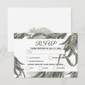 Waterverf Eucalyptus leveert groen huwelijk RSVP Kaartje (Voorkant / Achterkant)