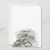 Waterverf Eucalyptus leveert groen huwelijk Save The Date (Achterkant)