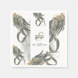 Waterverf Eucalyptus leveert groen huwelijk Servet