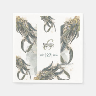 Waterverf Eucalyptus leveert groen huwelijk Servet