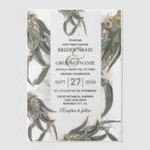 Waterverf Eucalyptus leveert groen huwelijk Vellum Uitnodigingen (Voorkant)