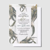 Waterverf Eucalyptus leveert groen huwelijk Vellum Uitnodigingen (Offset)