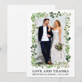 Waterverf Eucalyptus liefde en Bedankt bruiloft (Voorkant / Achterkant)