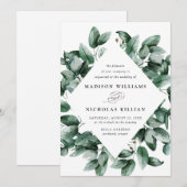 Waterverf Eucalyptus | Lijst bruiloft Kaart (Voorkant / Achterkant)