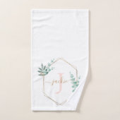 Waterverf Eucalyptus Lijst Monogram Bad Handdoek (Handdoek)