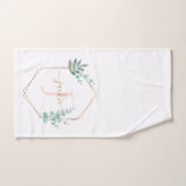 Waterverf Eucalyptus Lijst Monogram Bad Handdoek (Handdoek)