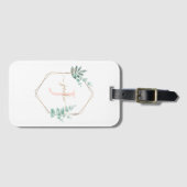 Waterverf Eucalyptus Lijst Monogram Bagagelabel (Voorkant (horizontaal))