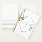 Waterverf Eucalyptus Lijst Monogrammen Notitieboek (Binnen)