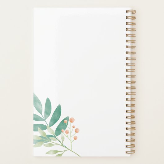 Waterverf Eucalyptus Lijst Monogrammen Planner (Achterkant)