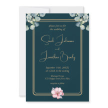 Waterverf Eucalyptus loof roze bloemenbruiloft