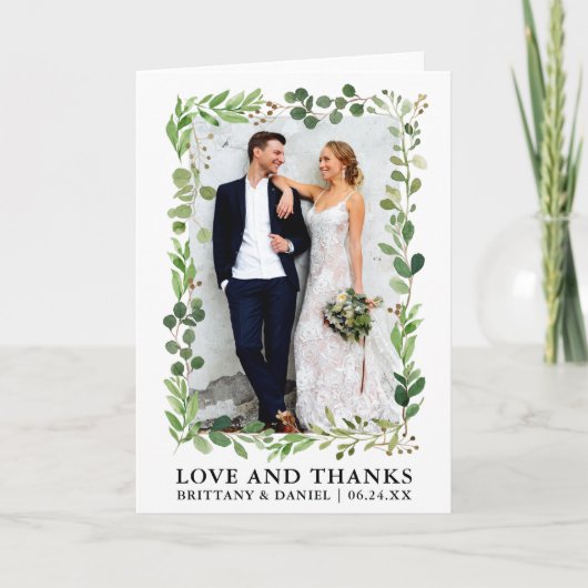 Waterverf Eucalyptus Love and Bedankt Folded (Voorkant)