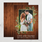 Waterverf Eucalyptus Love and Bedankt Wood Weddens (Voorkant / Achterkant)