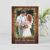 Waterverf Eucalyptus Love Bedankt Huwelijkshout (Staand voorkant)