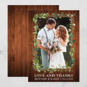 Waterverf Eucalyptus Love Bedankt Huwelijkshout (Voorkant / Achterkant)