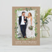 Waterverf Eucalyptus Love Bedankt Wedding Kraft (Staand voorkant)