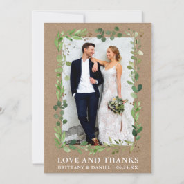 Waterverf Eucalyptus Love Bedankt Wedding Kraft