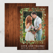 Waterverf Eucalyptus Love Bedankt Wood Gold (Voorkant / Achterkant)