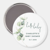 Waterverf Eucalyptus Minimal Script Baby shower Magneet (Voorkant / Achterkant)