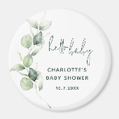 Waterverf Eucalyptus Minimal Script Baby shower Magneet (Voorkant)