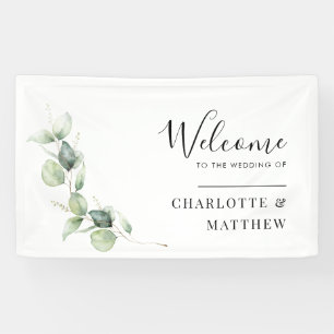 Waterverf eucalyptus minimalistisch bruiloft welko spandoek