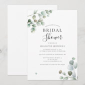 Waterverf eucalyptus minimalistisch Vrijgezellenfe Kaart (Voorkant / Achterkant)