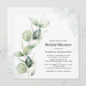 Waterverf eucalyptus minimalistisch Vrijgezellenfe Kaart (Voorkant / Achterkant)