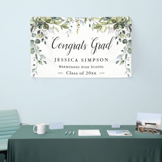 Waterverf Eucalyptus Modern Afstuderen Afstuderen Spandoek (Beurs)