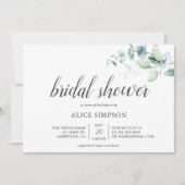 Waterverf Eucalyptus Modern Script Vrijgezellenfee Kaart (Voorkant)