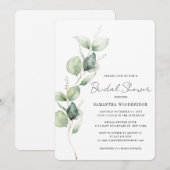 Waterverf Eucalyptus Modern Script Vrijgezellenfee Kaart (Voorkant / Achterkant)